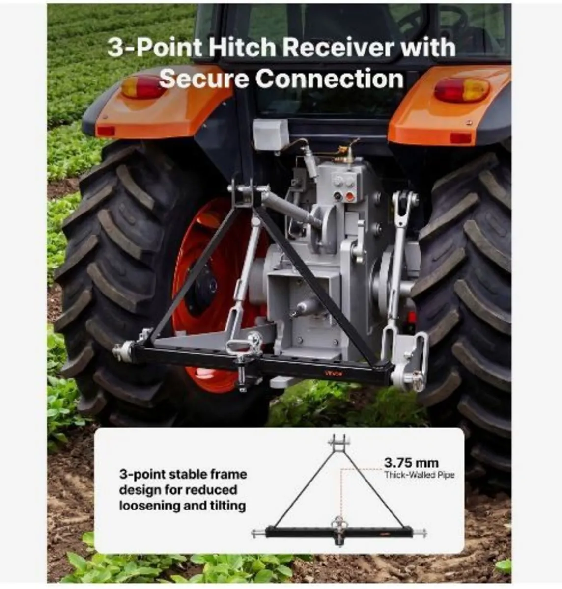 3 Point Trailer Hitch with Trailer Ball - Image 3