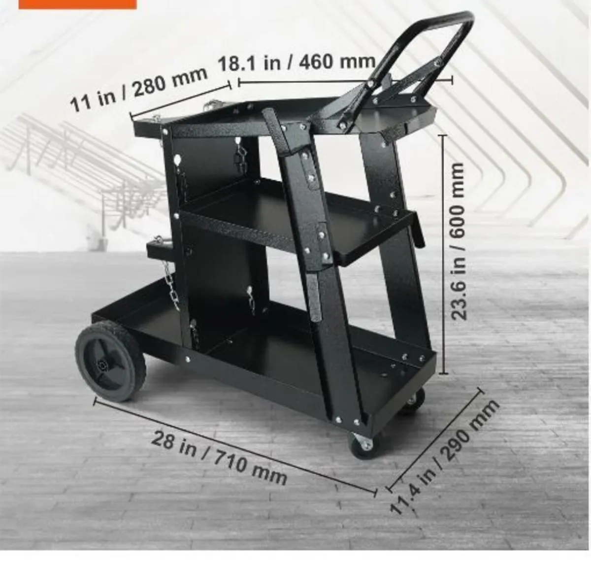 Welding Cart, 3-Tier Heavy Duty Welder Cart - Image 2