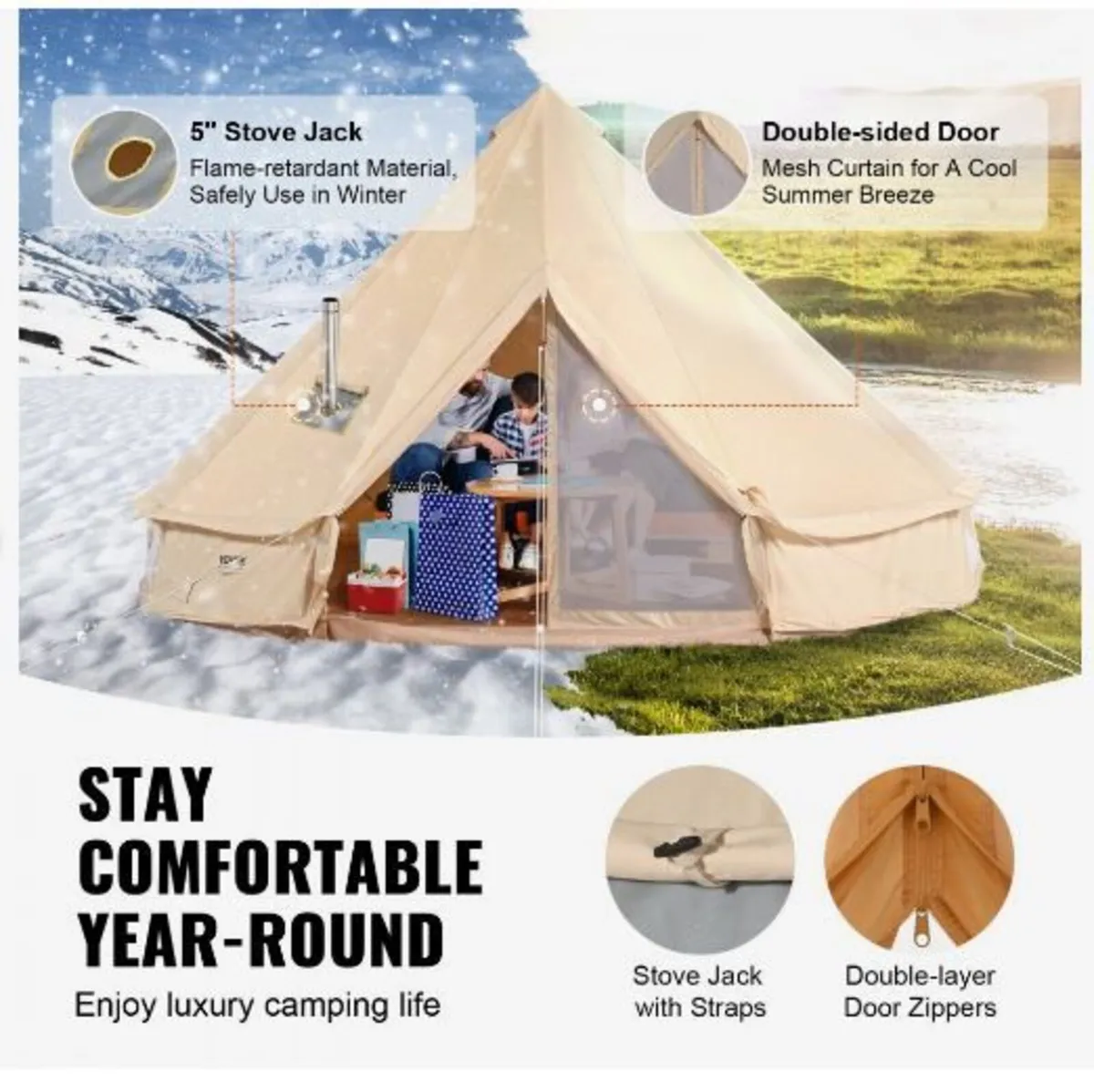 Canvas Bell Tent, 4 Seasons - Image 4