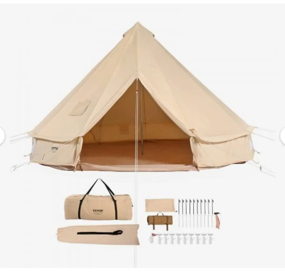 Canvas Bell Tent, 4 Seasons 3 m/9.8ft Yurt Tent - Image 4