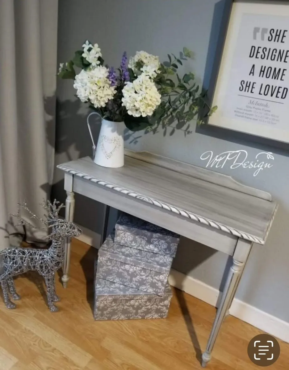 Grey console table