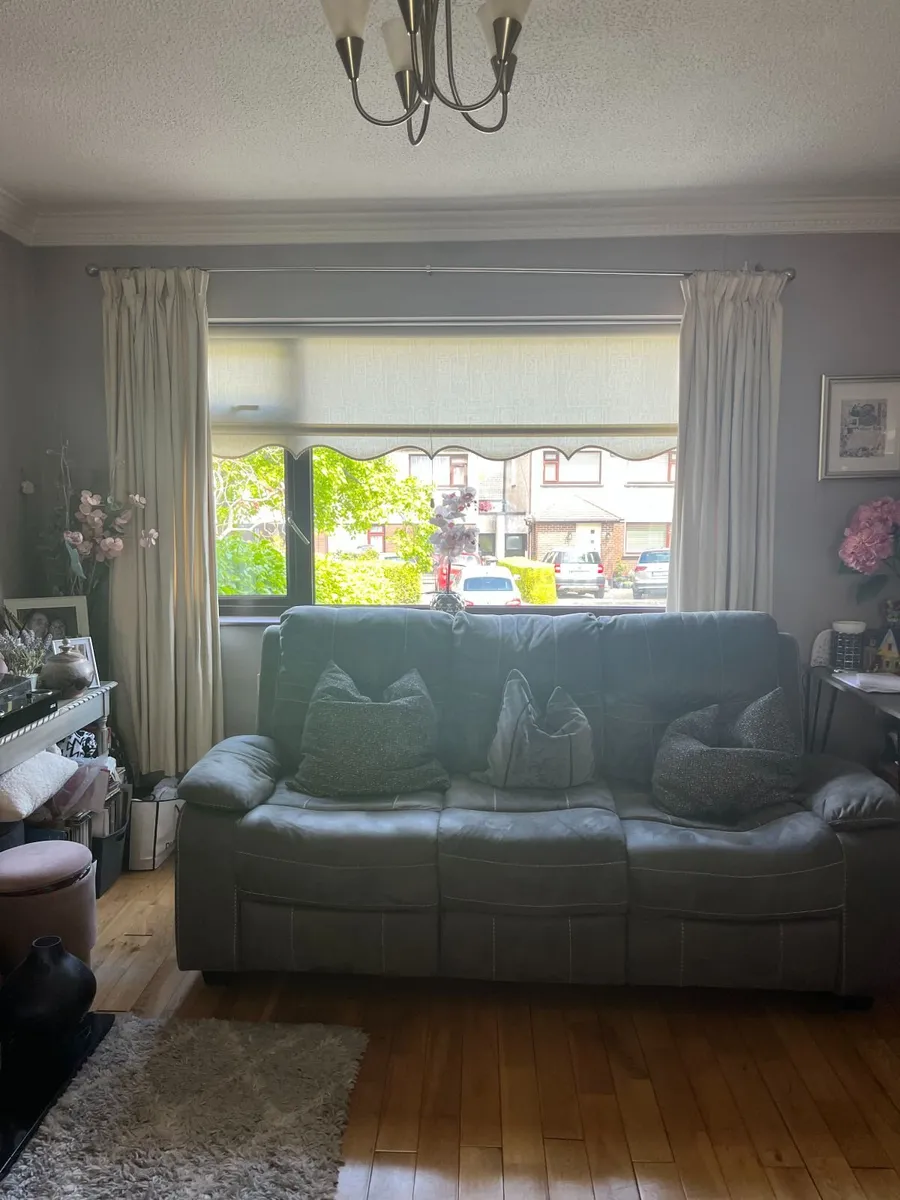 Grey 3 piece suite (sofa and 2 recliner chairs) - Image 3