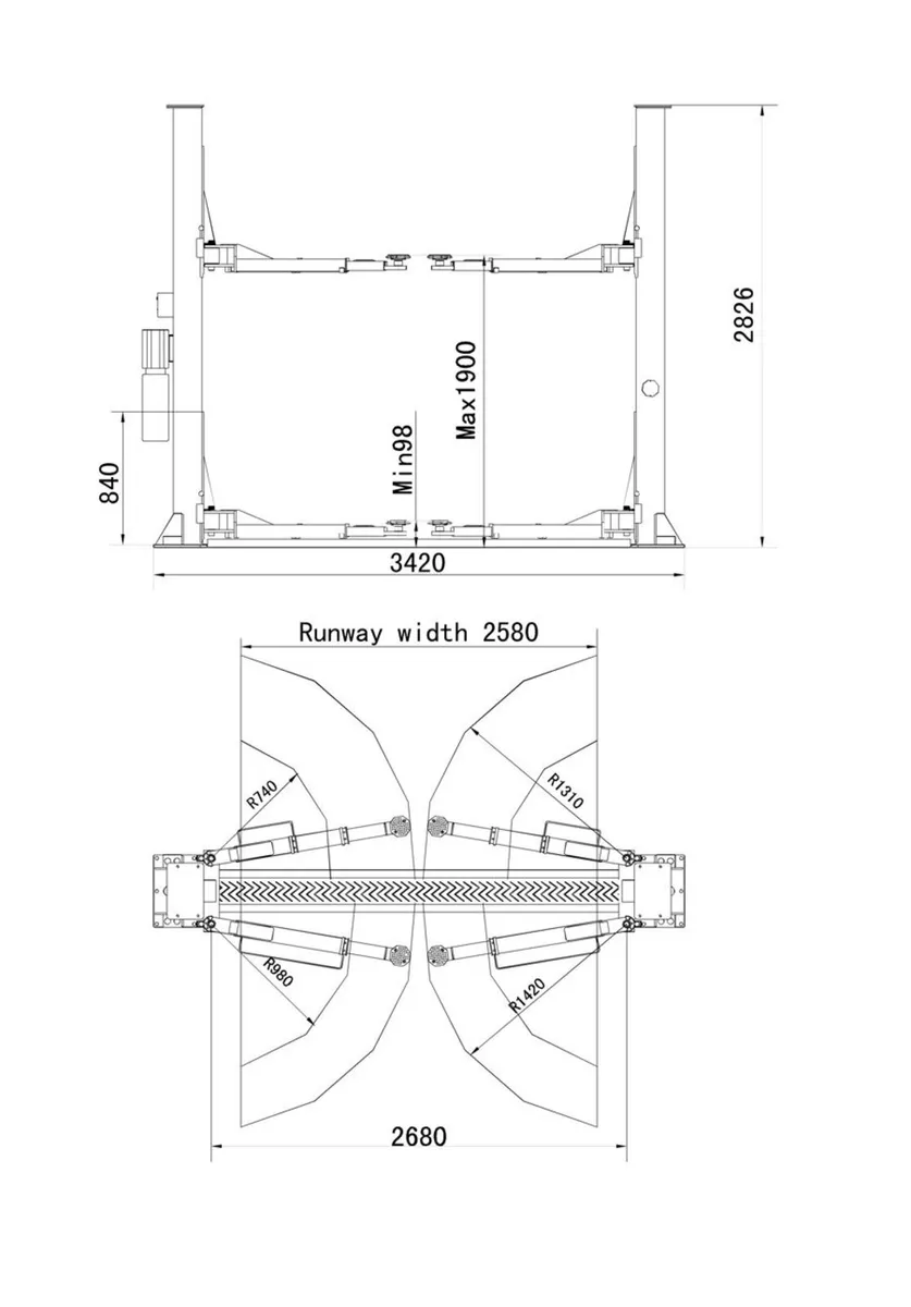 New Phoenix 4 Ton 2 Post Lift with Automatic Lock - Image 3