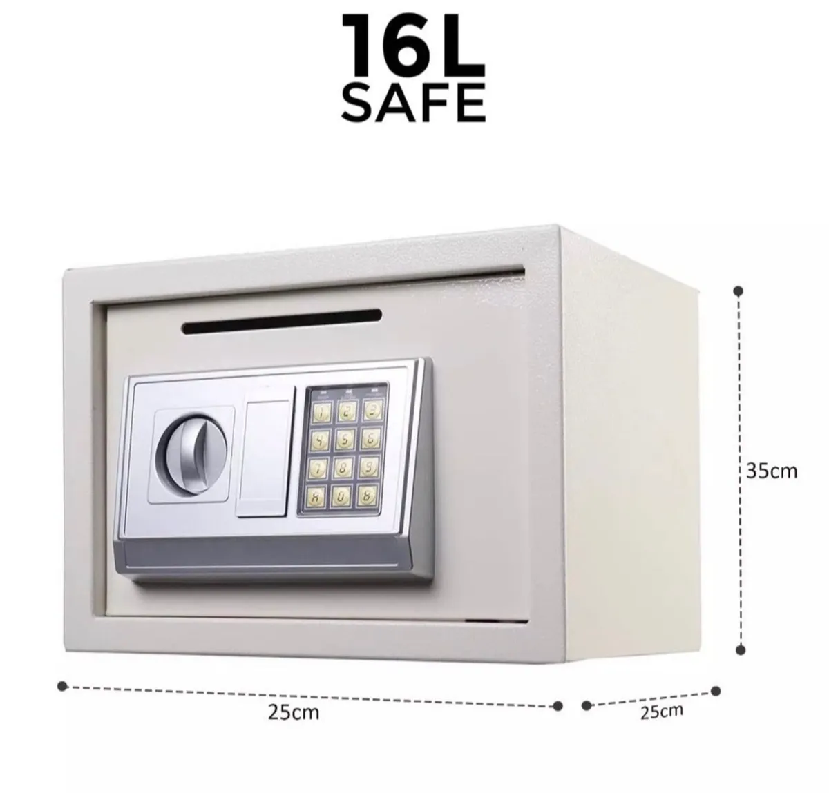 NEW 16L Electronic Safe 25x25x35cm for Home/Office - Image 2