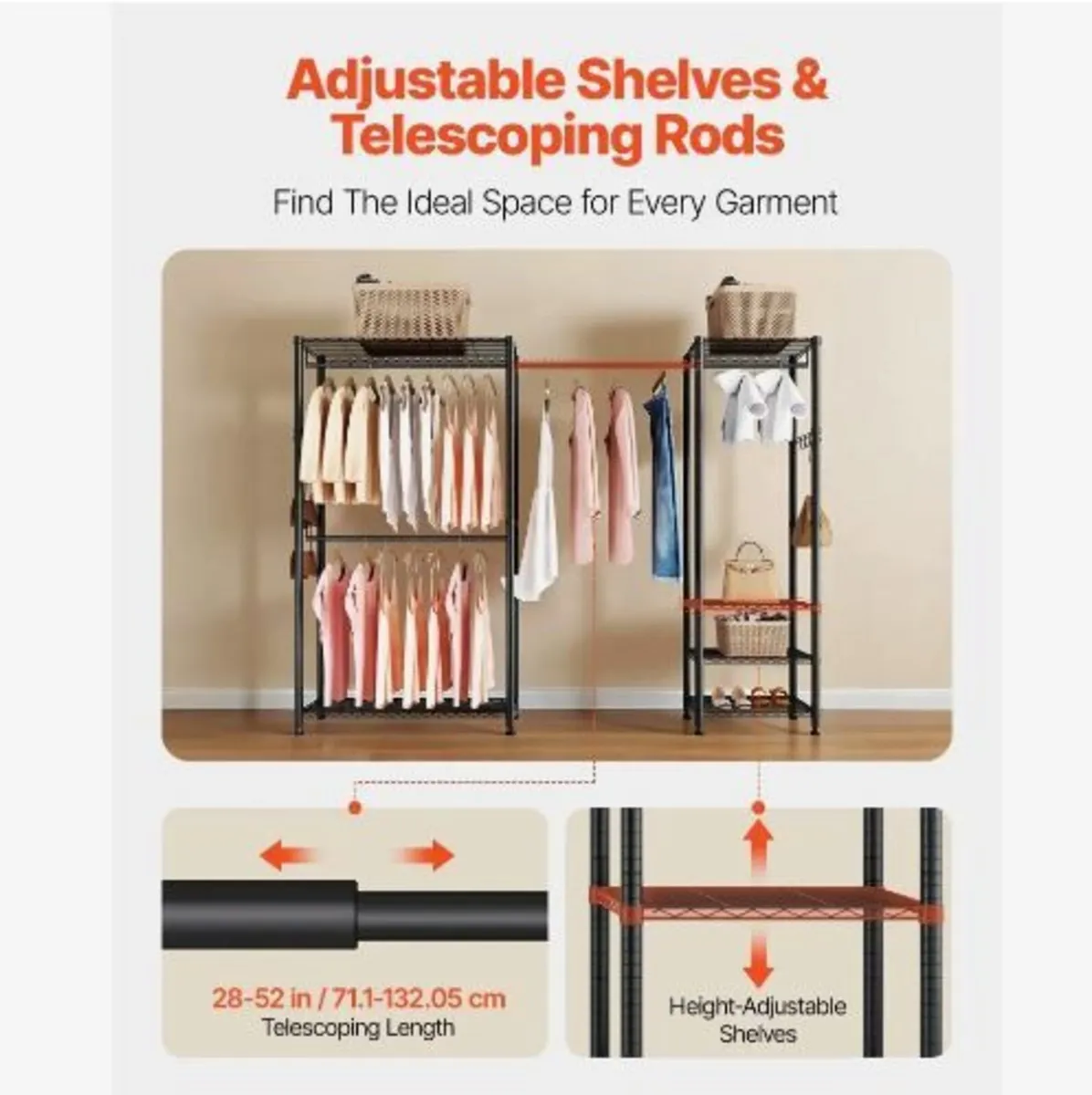 Clothing Garment Rack, Heavy Duty Clothes - Image 4