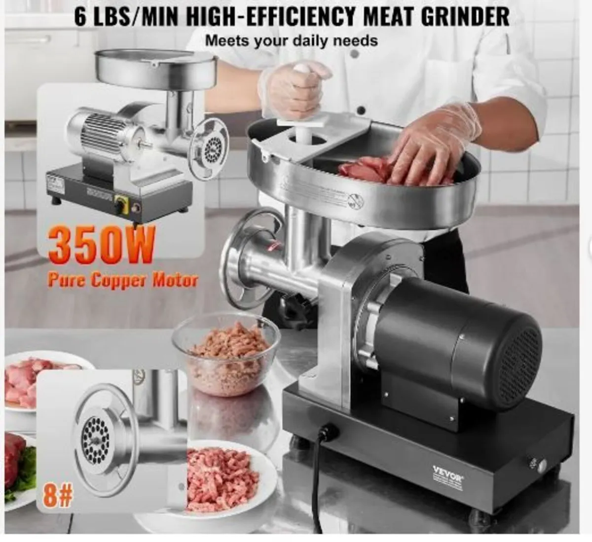 Meat Grinder, 6 Lbs/Min Capacity - Image 3