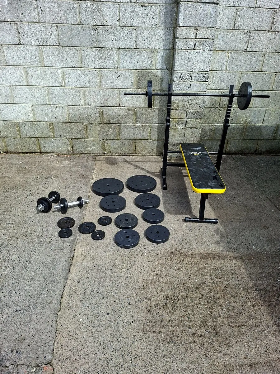 Full weights s90kgset with bench - Image 2