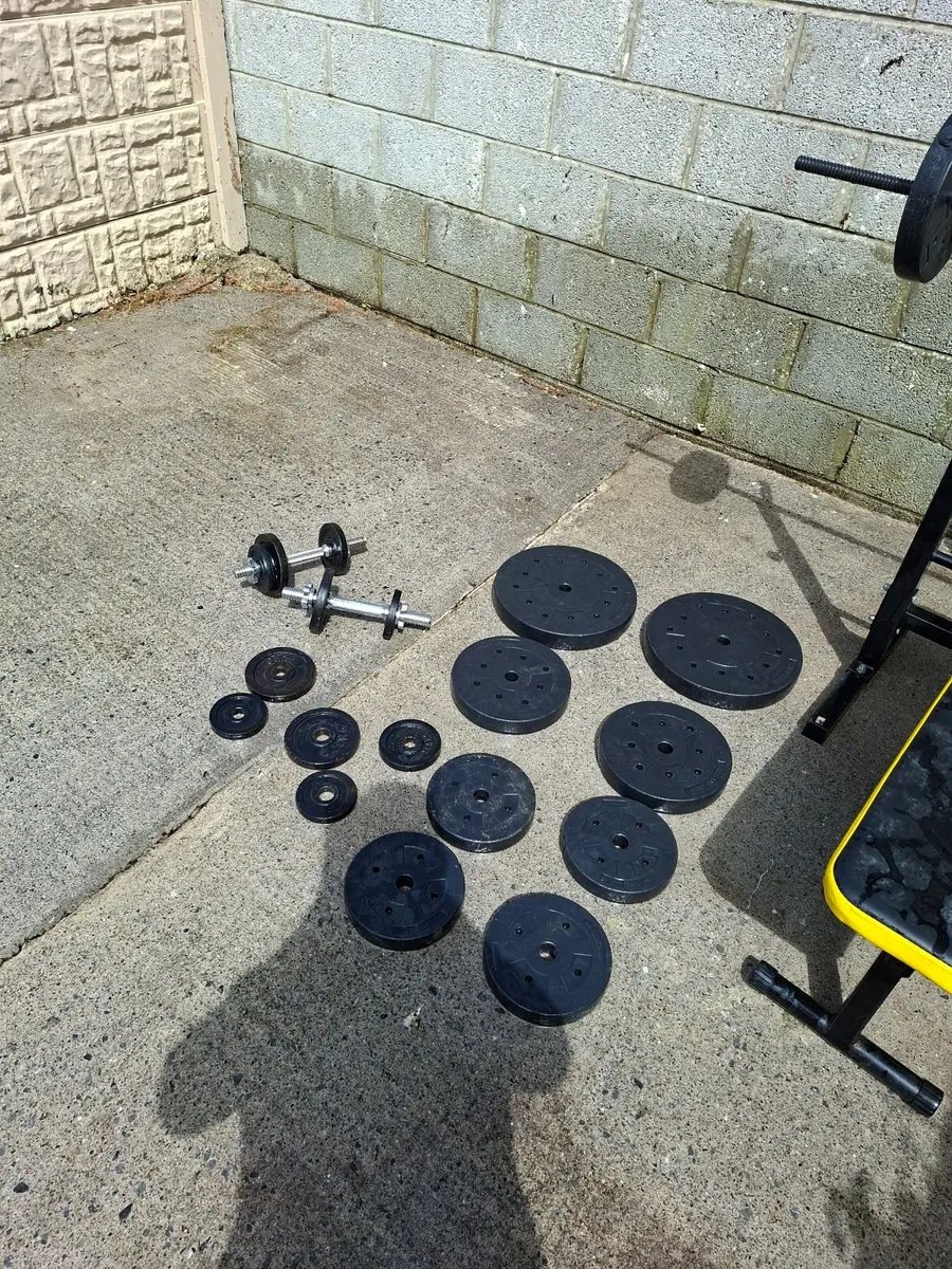 Full weights s90kgset with bench - Image 1