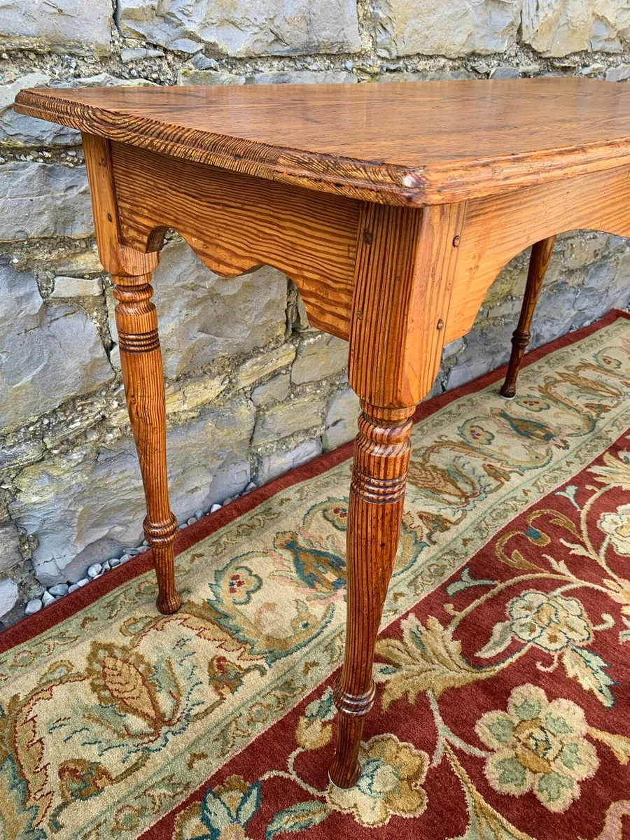 Victorian country table in solid pitch pine. - Image 3