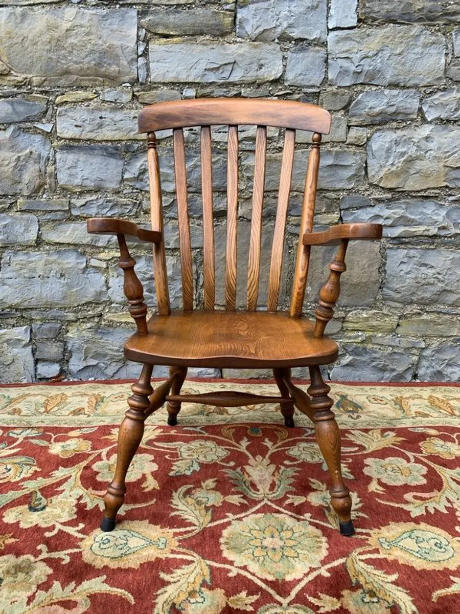 Victorian Ash & Elm Windsor Armchair - Image 4
