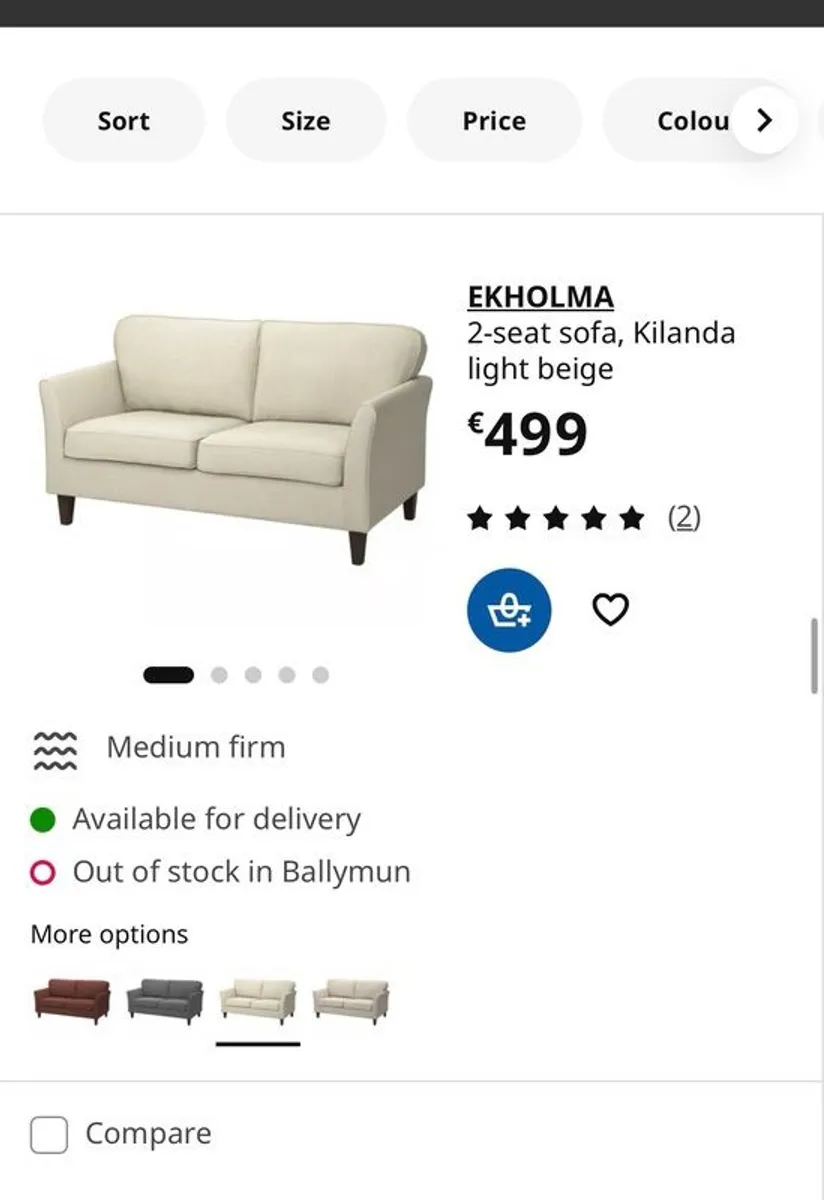 Two Seater Like new Ekholma Sofa - Image 3