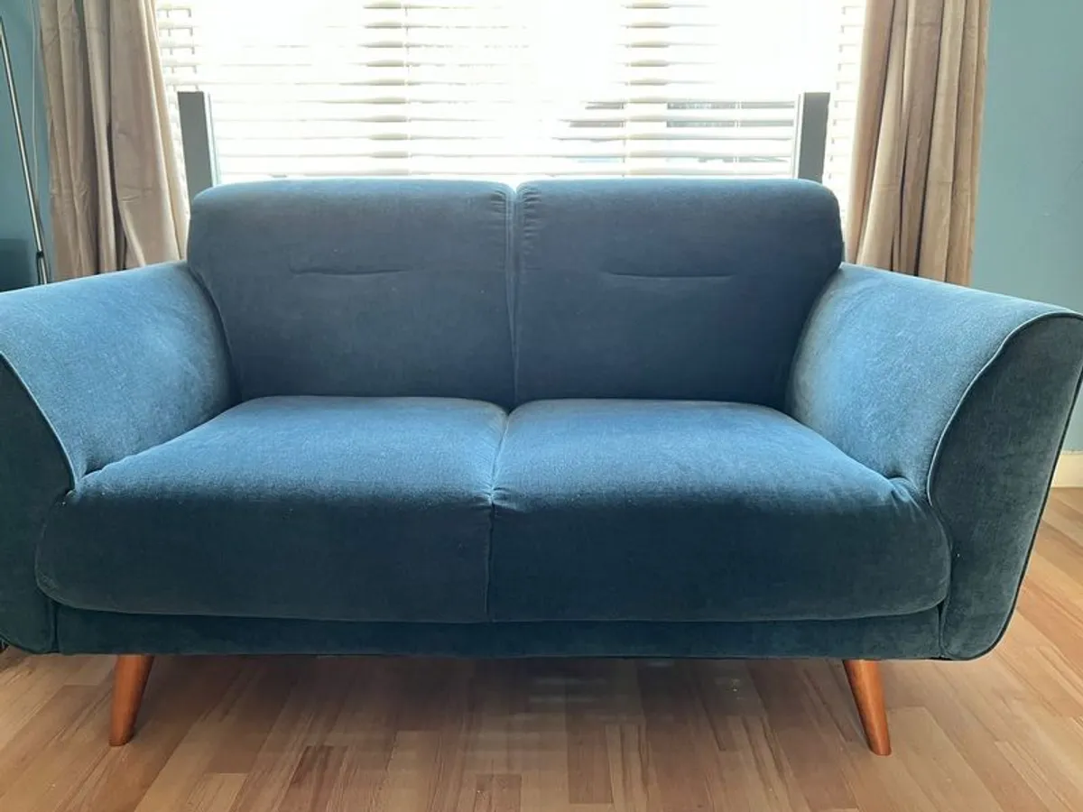 Two Seater Sofa Blue Like new - Image 4