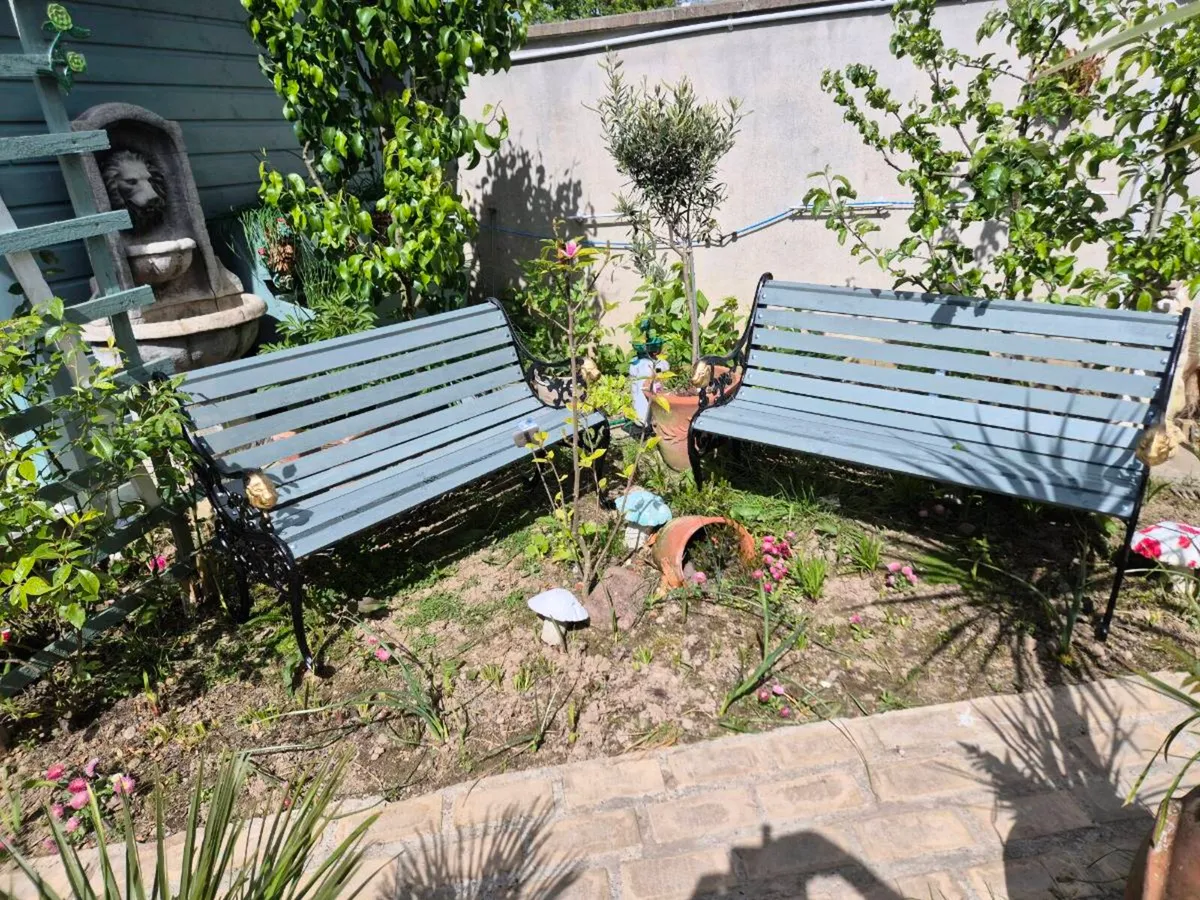 Cast iron garden bench lion  bistro furniture - Image 4