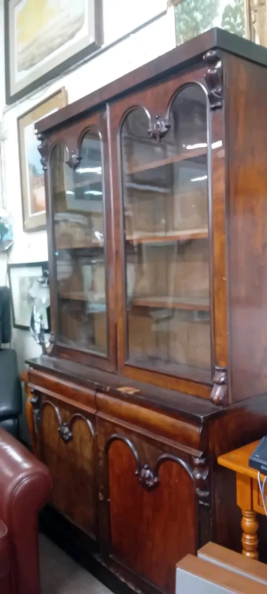 Victorian Era Glazed Bookcase - Image 2