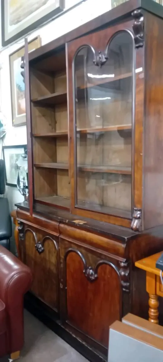 Victorian Era Glazed Bookcase - Image 1