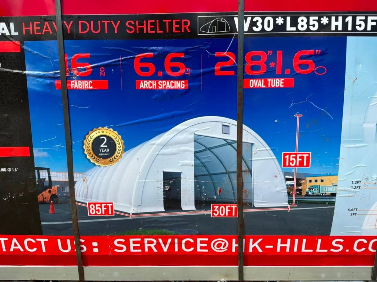 85fx 30 x 15 heavy duty shed DOMED SHELTER....4374 - Image 1