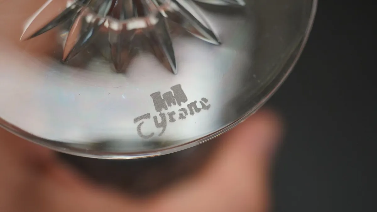 Tyrone Crystal Heavy Wine Glasses - Set of 6 - Image 3