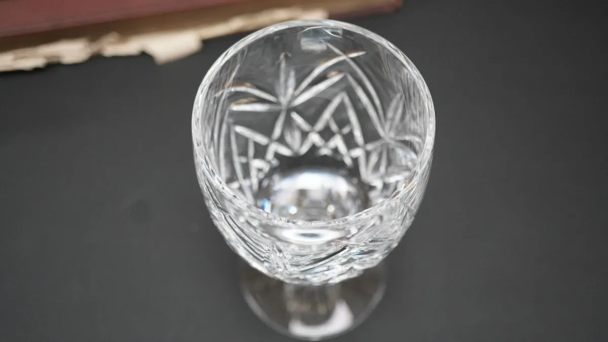 Tyrone Crystal Heavy Wine Glasses - Set of 6 - Image 4