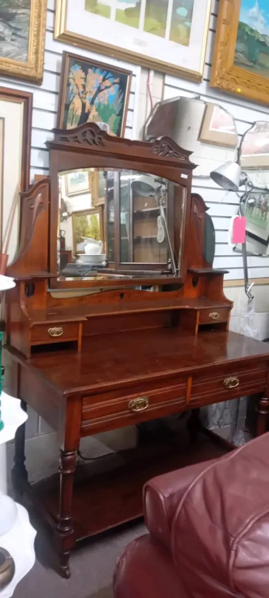 Edwardian Era Dressing Table With Mirror - Image 1