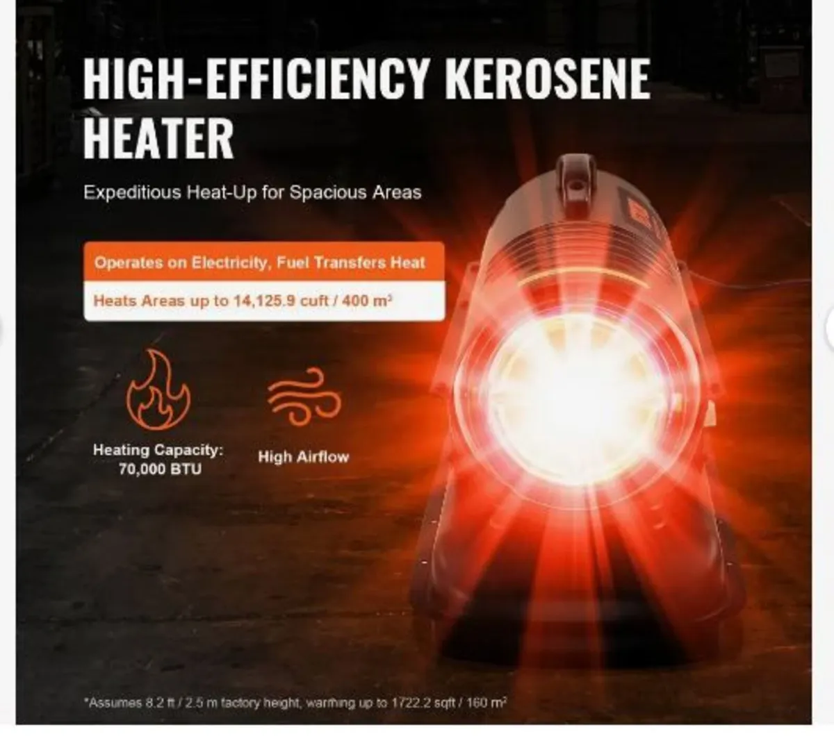 Kerosene/Diesel Forced Air Heater, 70000Btu - Image 3