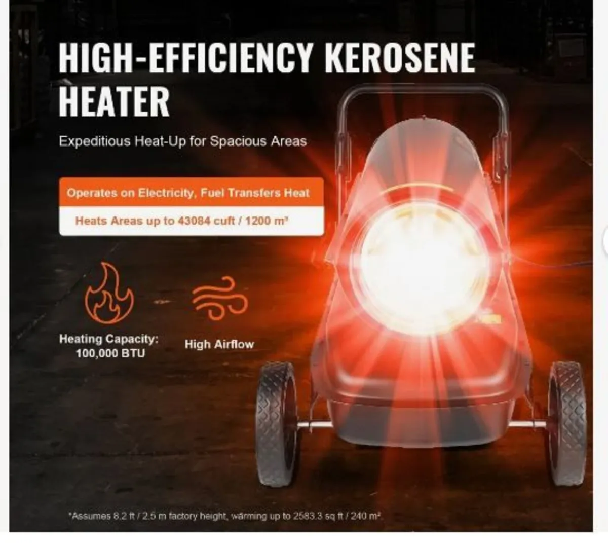 Kerosene/Diesel Forced Air Heater, 100000Btu - Image 2