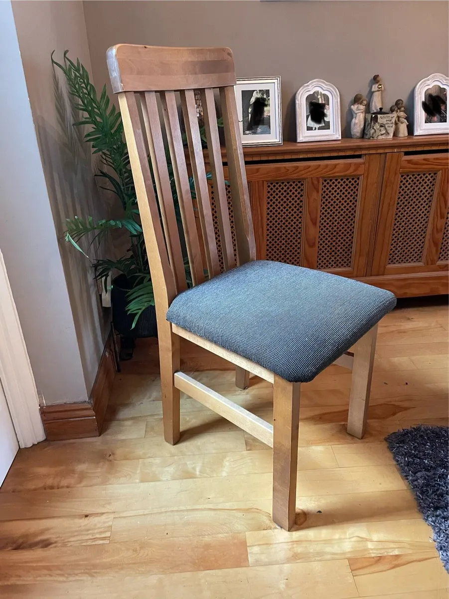 Solid Birch Wood Dining Table & 6 Chairs - Image 3
