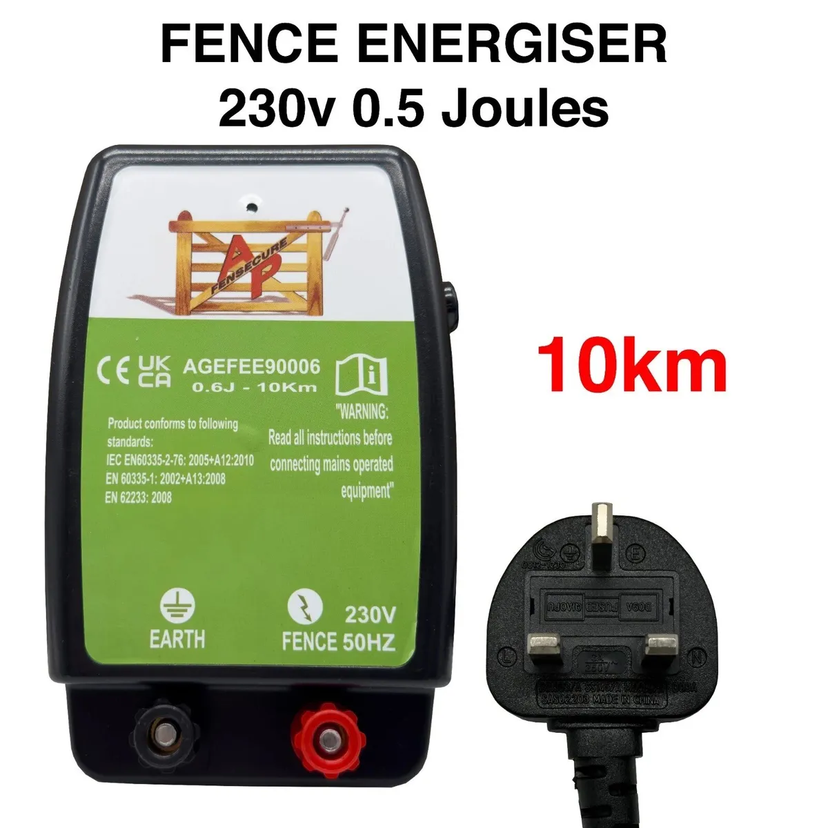 Electric Fence Energiser 230V / 240V Mains 1 Joule