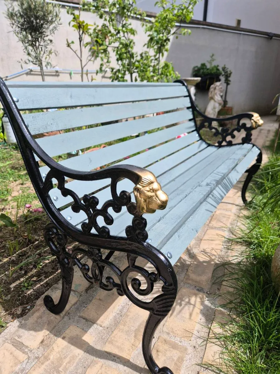 Cast iron garden bench lion  bistro furniture - Image 1