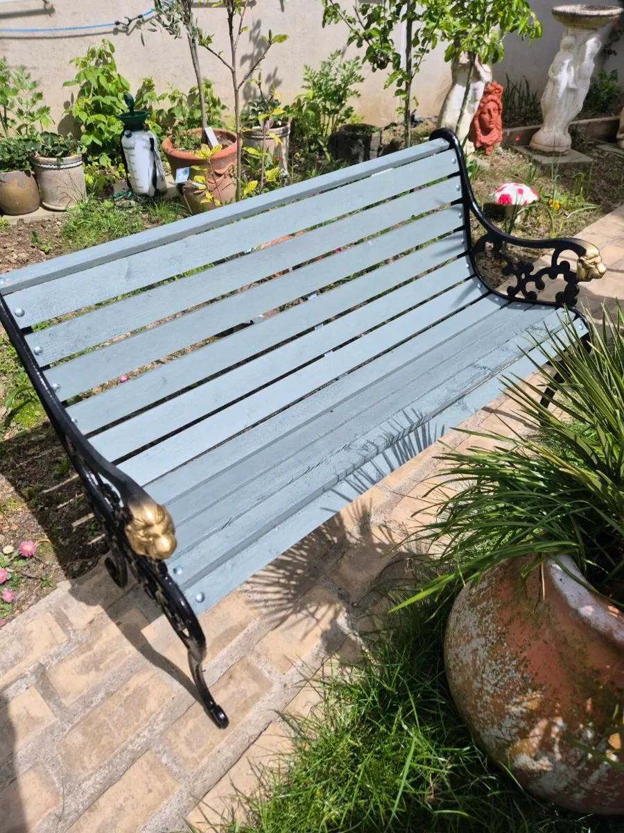 Cast iron garden bench lion  bistro furniture - Image 2