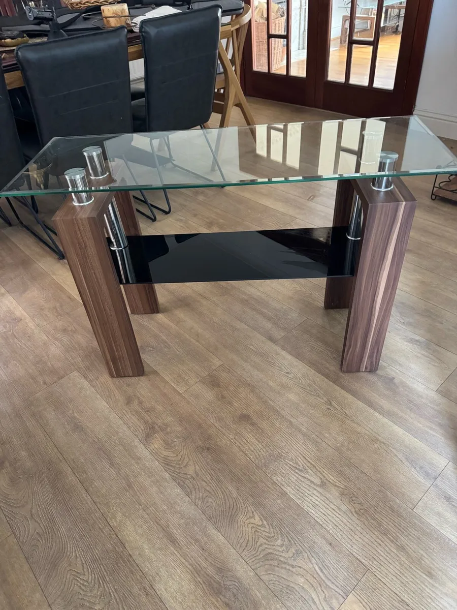 Glass wooden tables x2 - Image 2