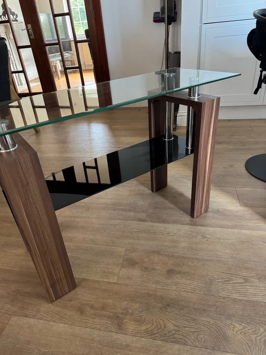 Glass wooden tables x2 - Image 3