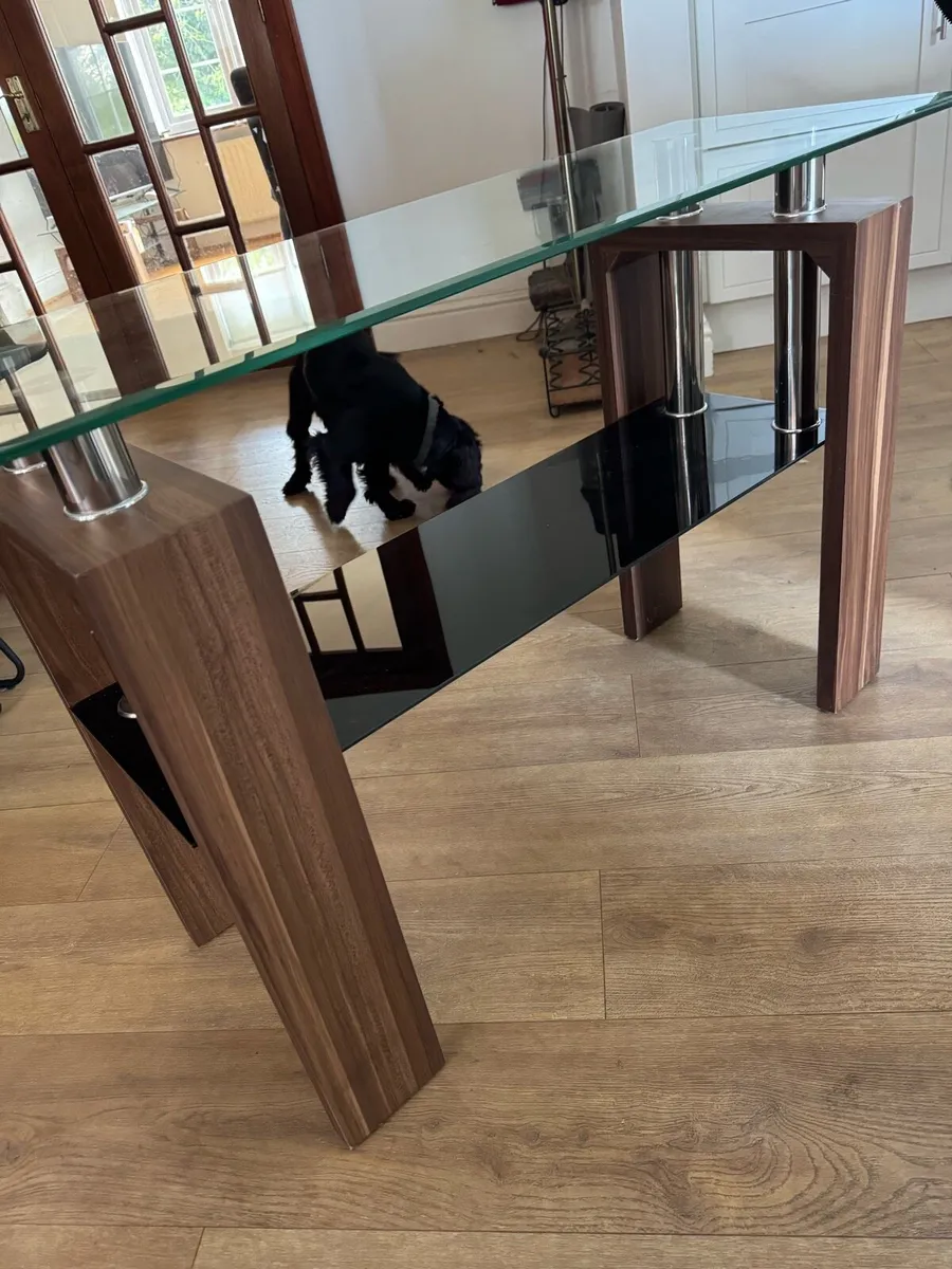 Glass wooden tables x2 - Image 4