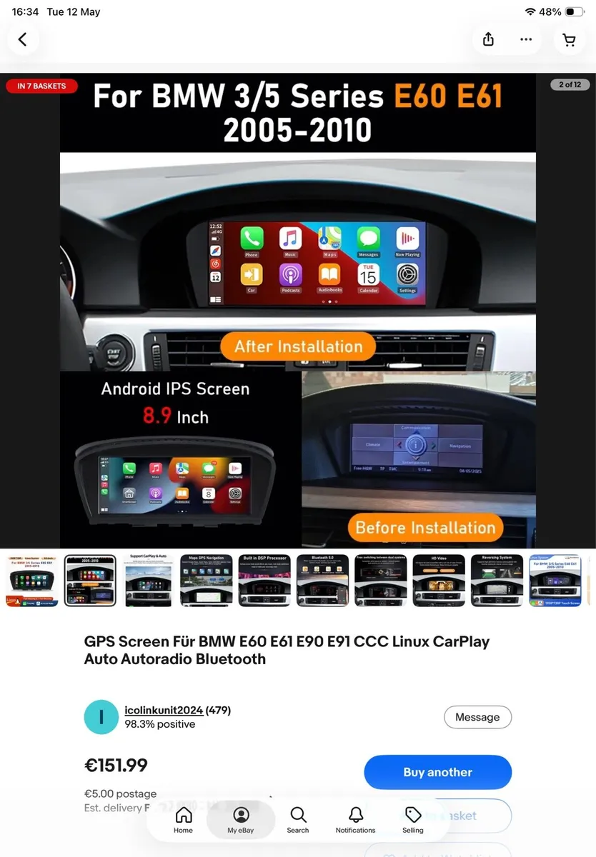 Replacement CarPlay screen for bmw e60 ccc system - Image 2