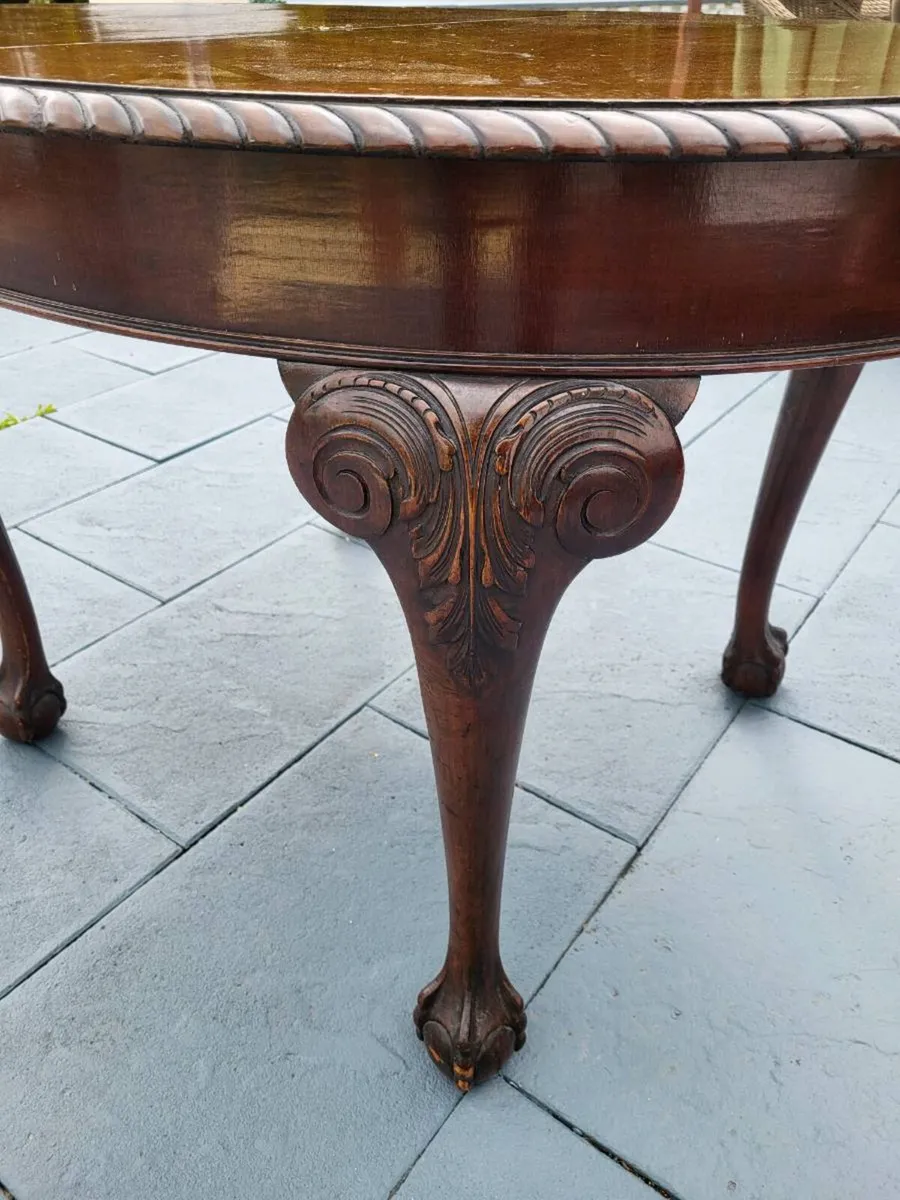 Edwardian Rope edge Table and six chairs - Image 3