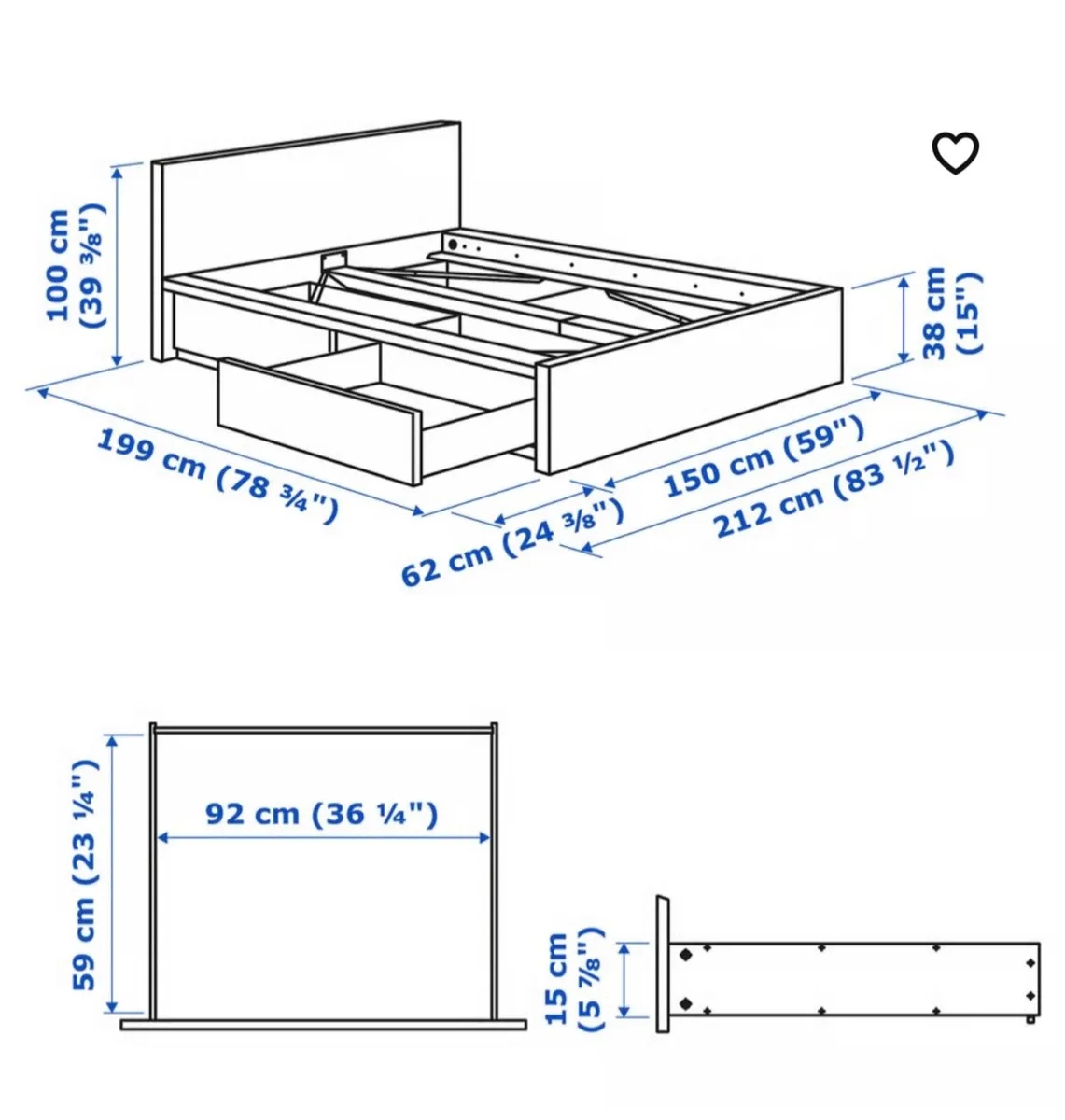 IKEA double bed - Image 1