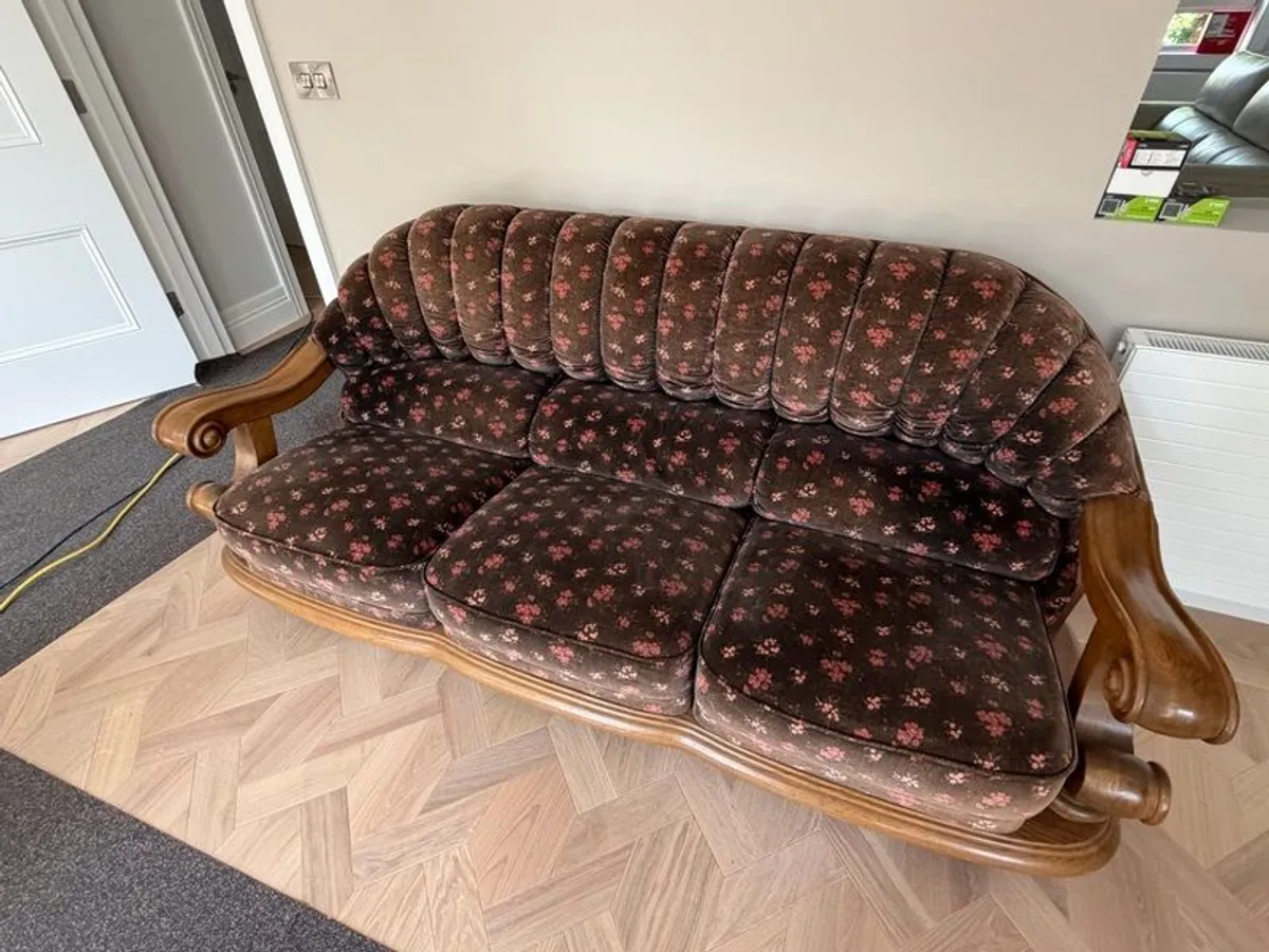 Hardwood Oak Sofa Seat + Coffee Table - Image 2
