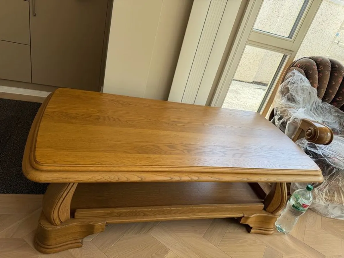 Hardwood Oak Sofa Seat + Coffee Table - Image 3