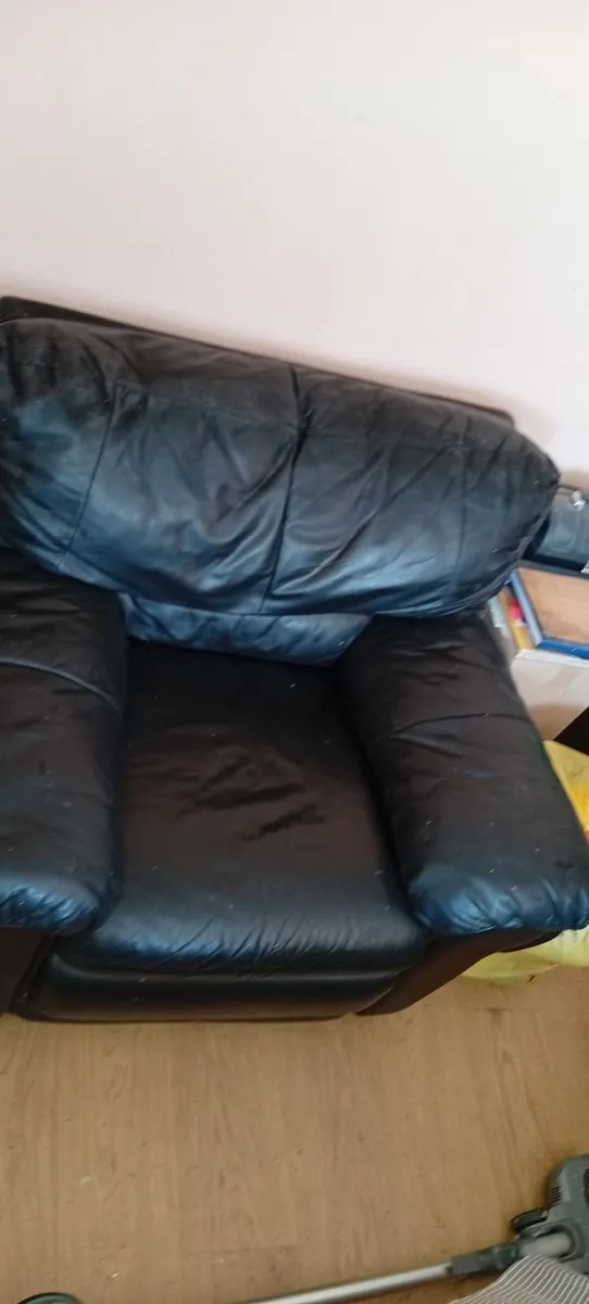 Pair of Genuine Leather Armchairs