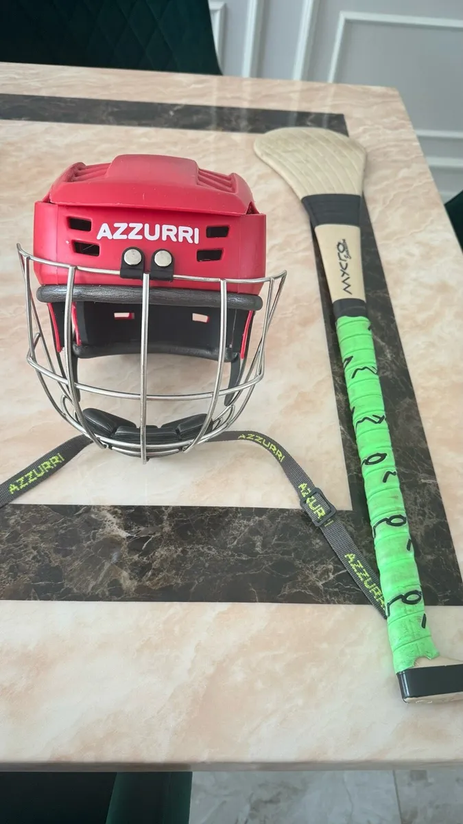 Kids hurling/camogie helmet and hurley - Image 2