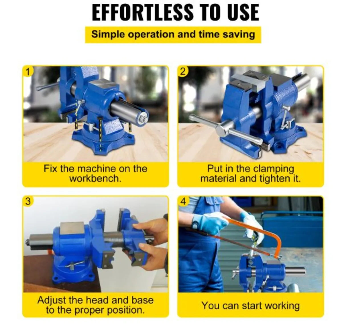 Multipurpose 6-Inch Bench Vise 360-Degree Rotation - Image 4