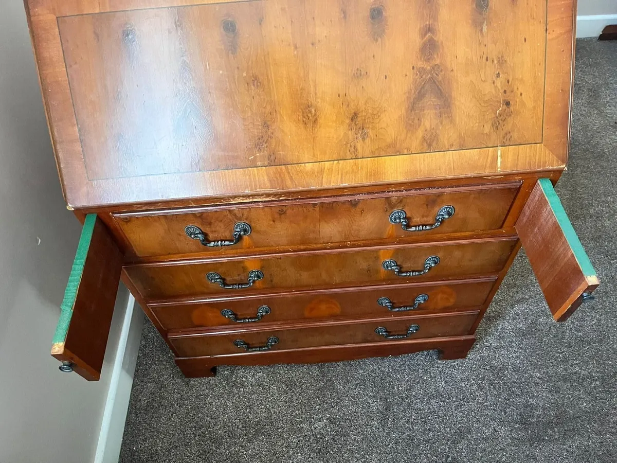 Vintage Bureau: Chest of Drawers w/ Built-In Desk - Image 4