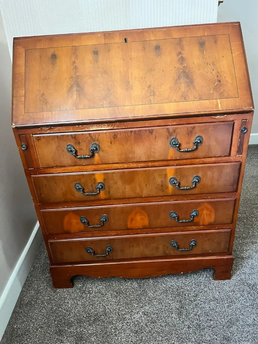 Vintage Bureau: Chest of Drawers w/ Built-In Desk - Image 1
