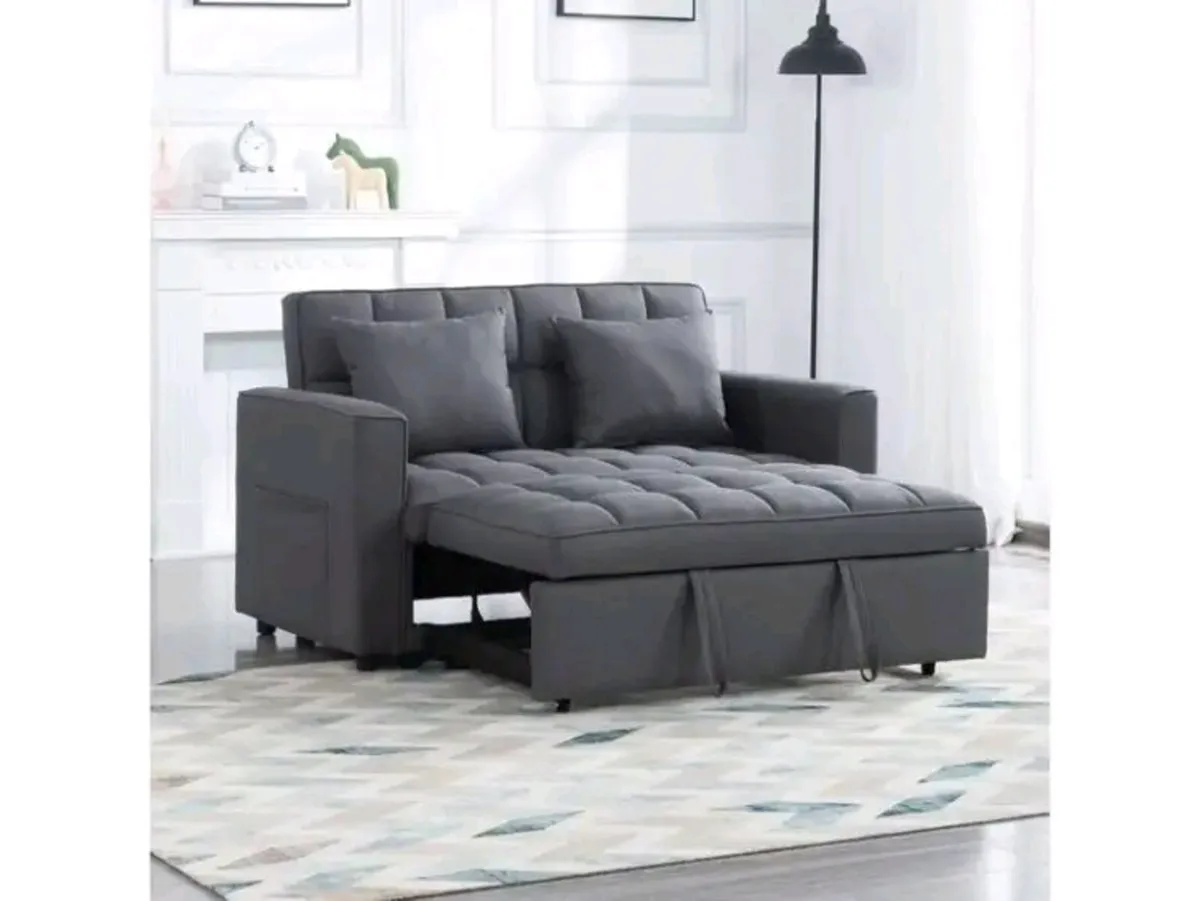 Luna Dark Grey or Light Grey Pull Out Sofa Bed - Image 2