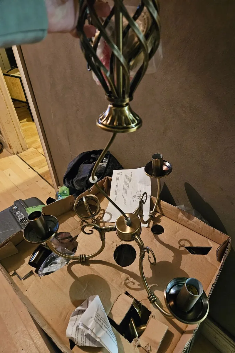 2 Brass Effect Ceiling Lights - Image 1