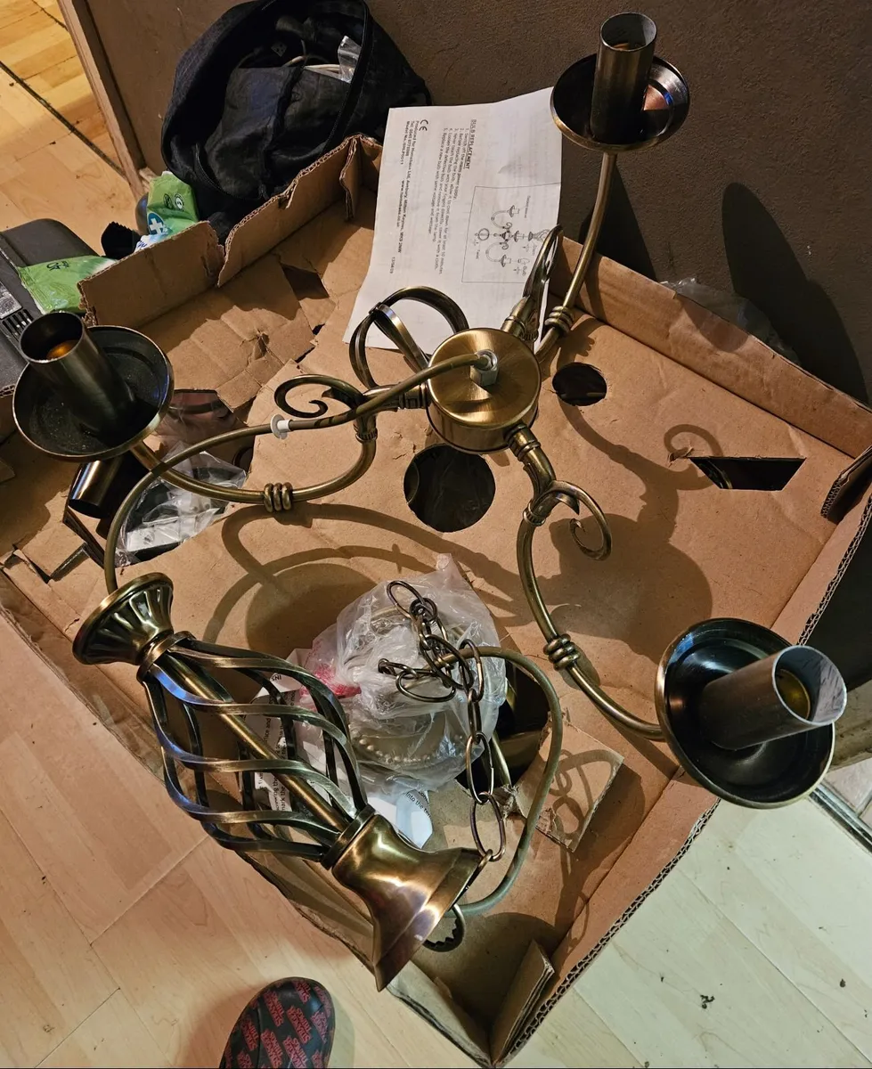 2 Brass Effect Ceiling Lights - Image 2