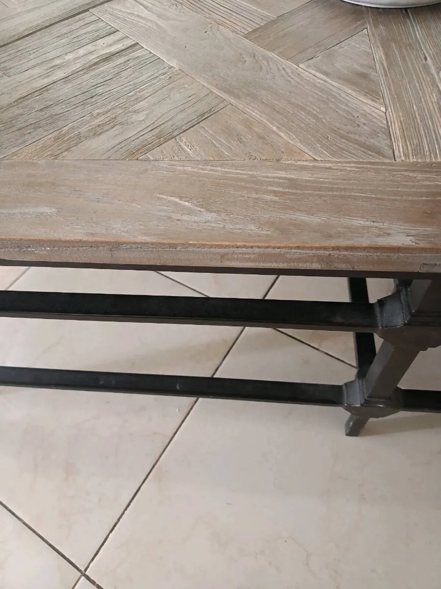 Rustic white washed coffee table - Image 1