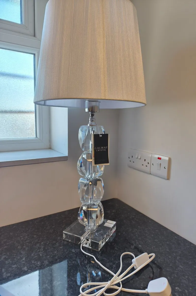 Large Galway Crystal lamp - Image 4