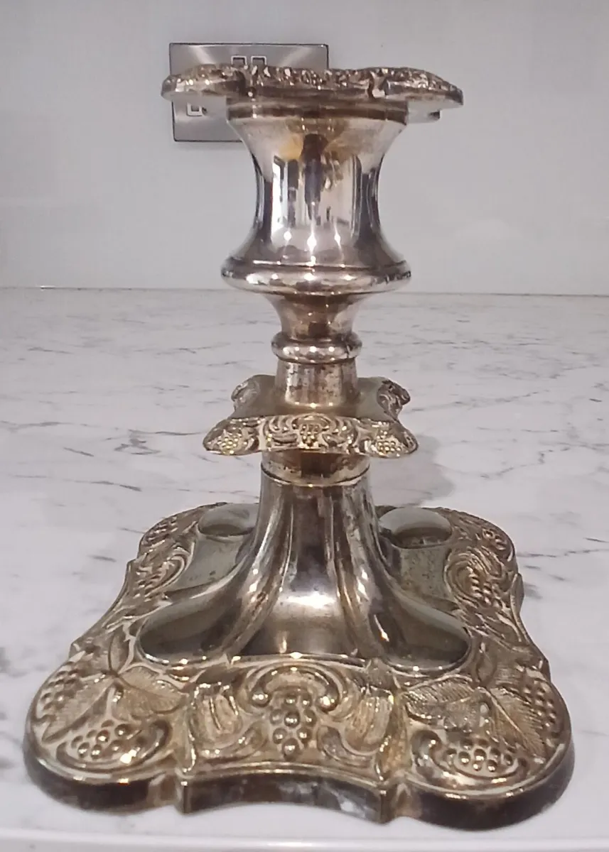 Silver Plated Candle Holder - Image 1