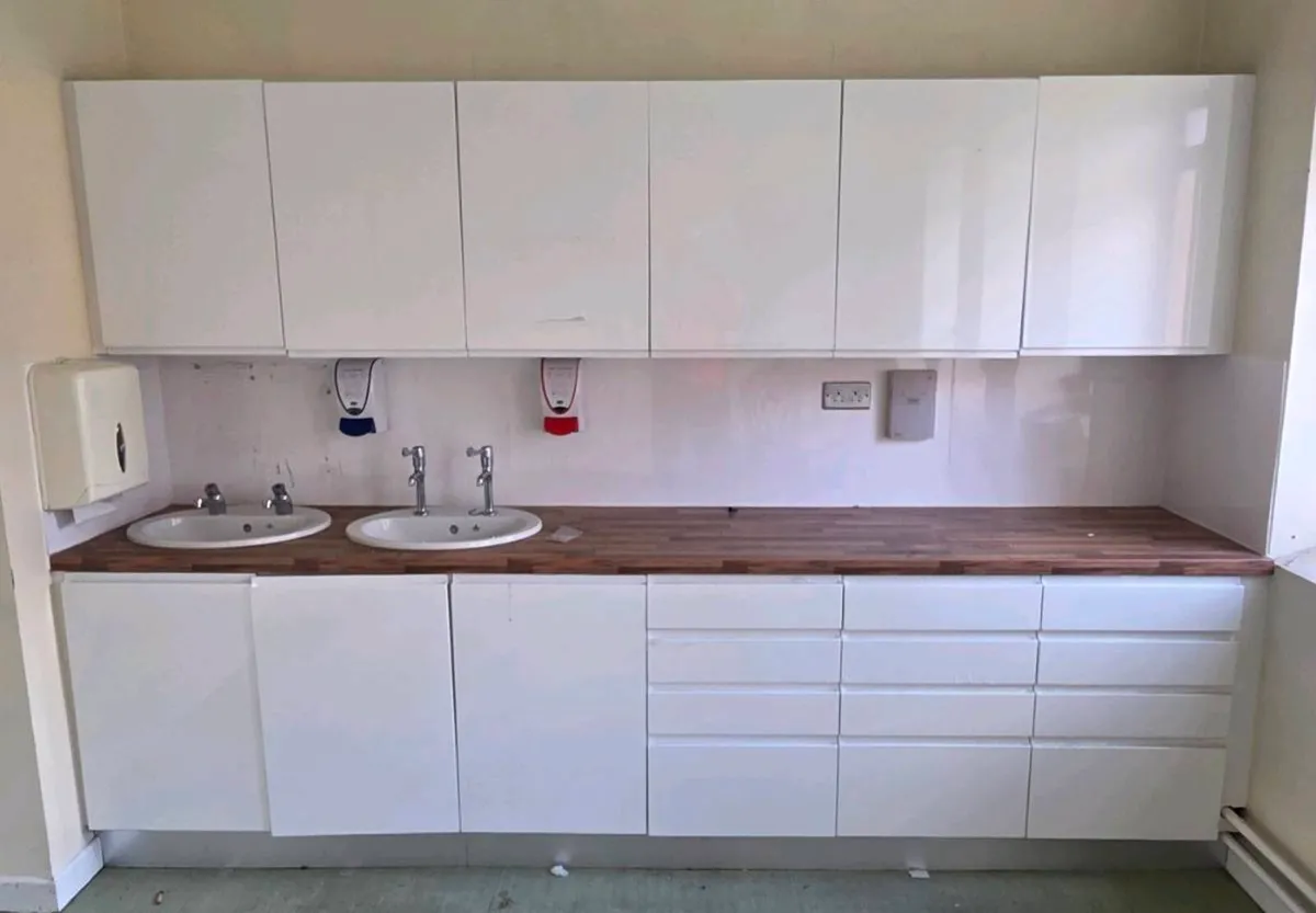 Glass White Kitchen Units - Image 1