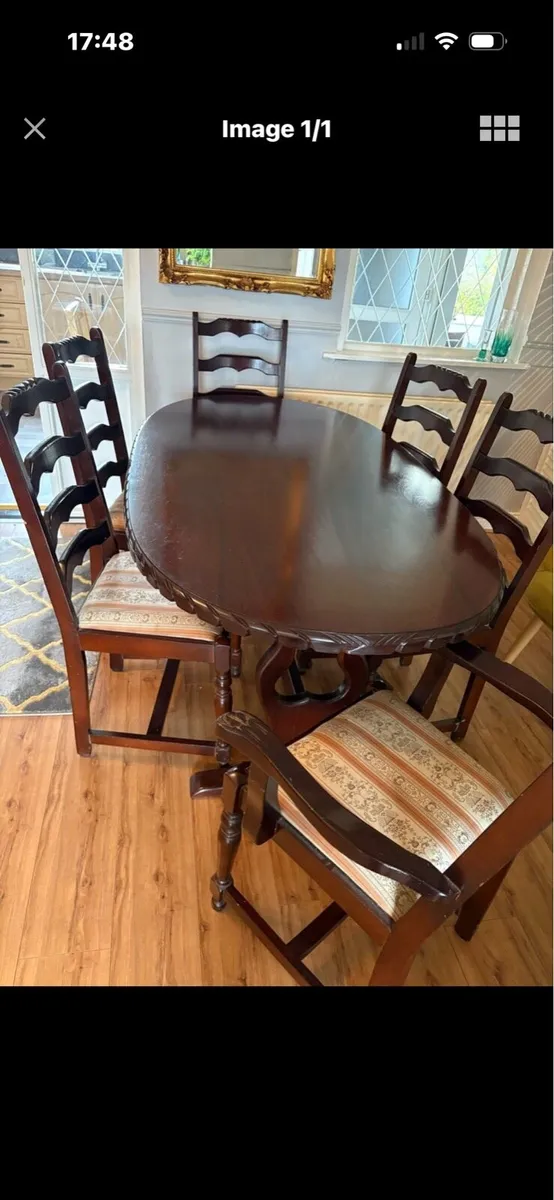 Mahogany table & 6 chairs